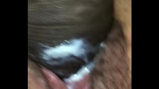 creraming her pussy close up