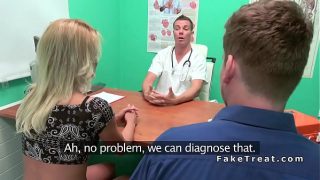 Horny Blonde cheating bf with doctor