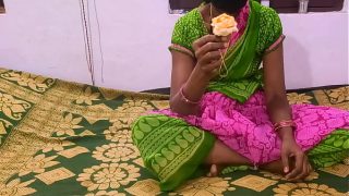 Indian hot wife in green saree fucked hard by her boy friend