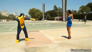 Latina Sasha Jones Riding in a Cyclops sex Parody