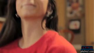 Young couple caught by her mature step mom who joins in